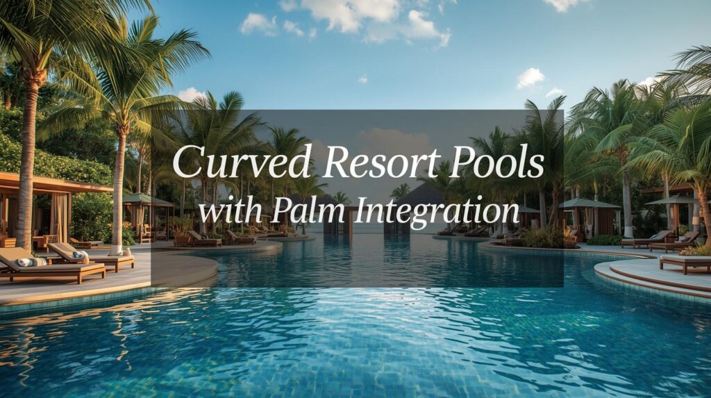 Curved Resort Pools with Palm Integration