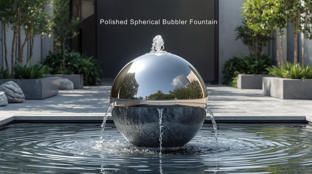 Polished Spherical Bubbler Fountain
