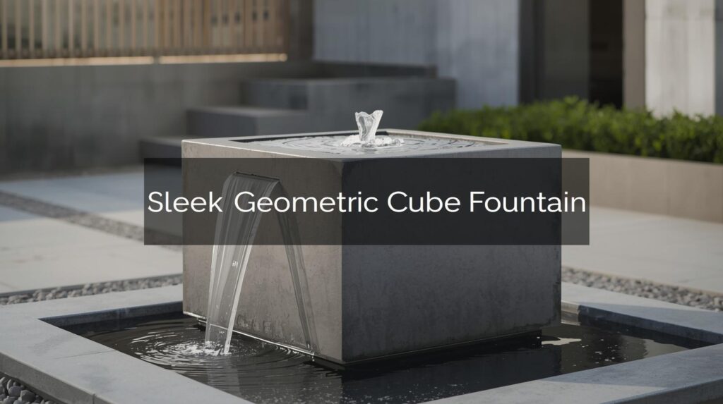 Sleek Geometric Cube Fountain