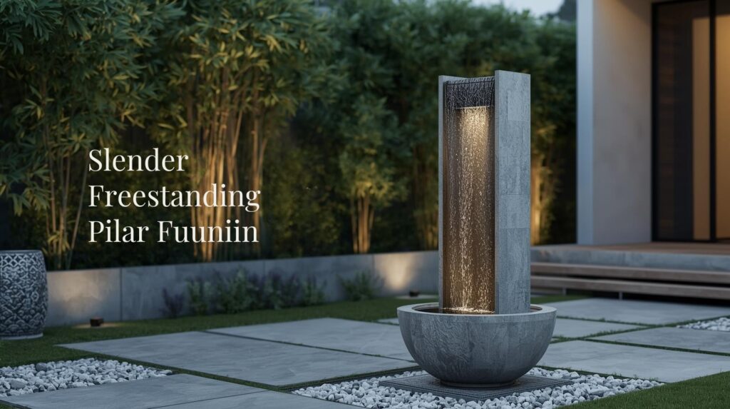 Slender Freestanding Pillar Fountain