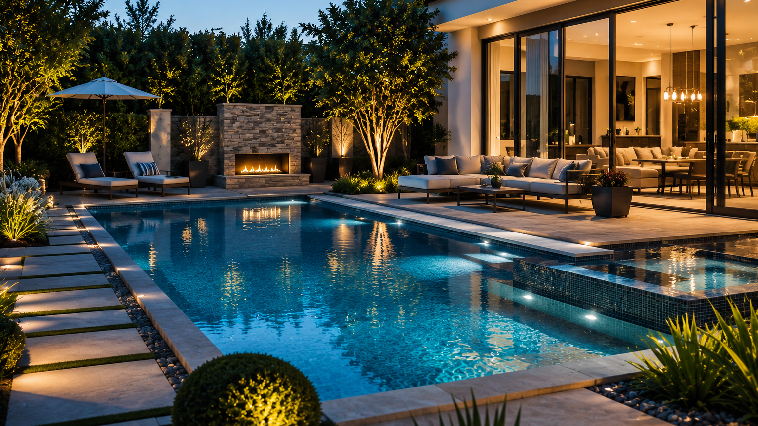 Best Pool Size for Families in 2026 with modern backyard swimming pool